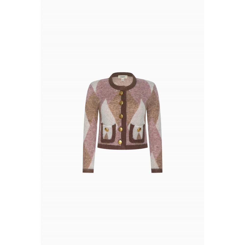 NEW L'AGENCE siobhan cardigan in natural mauve - Picture 6 of 6